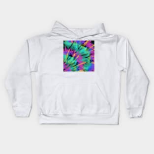 Tie Dye Sunburst Disco Pink Green Blue Kids Hoodie